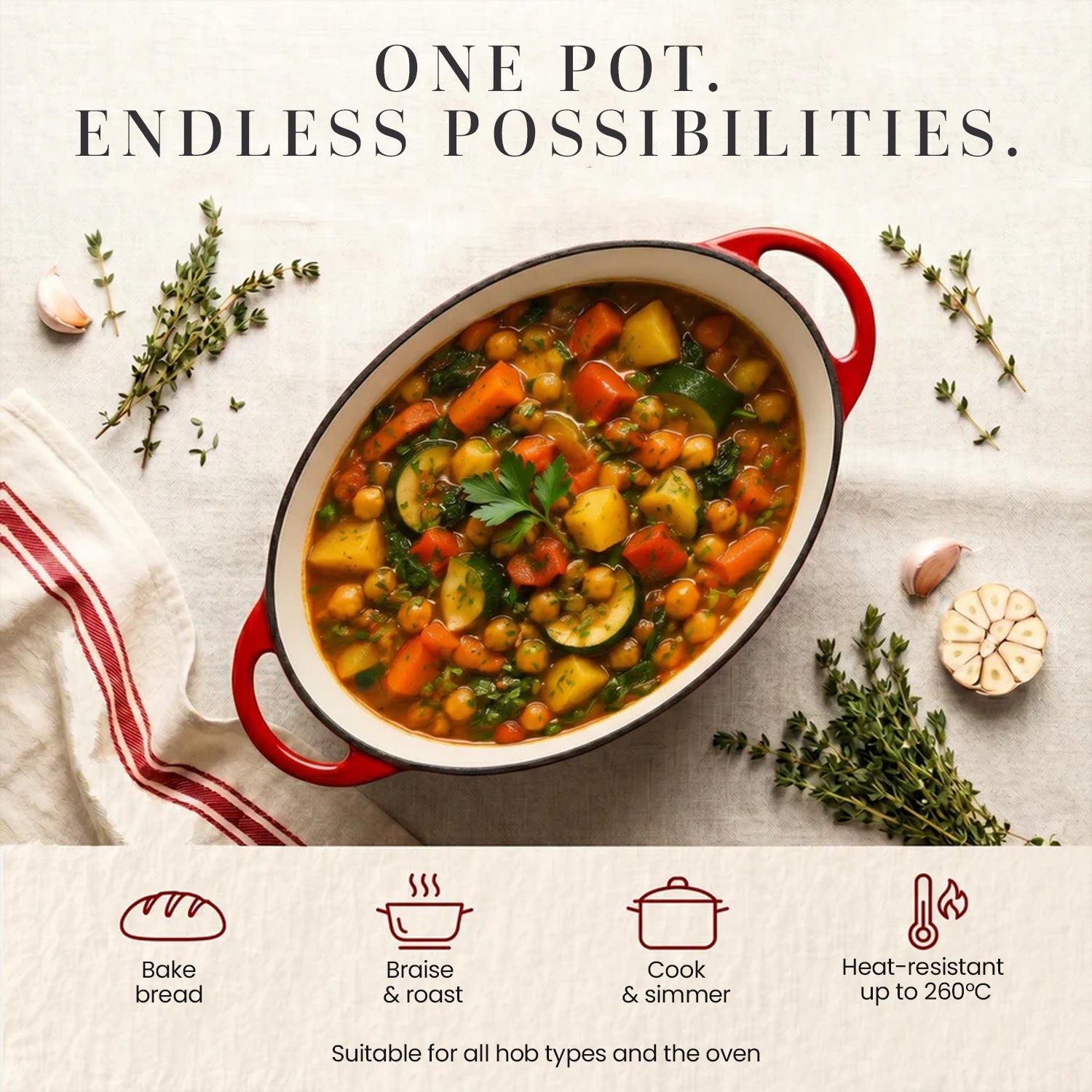 Enamelled Cast Iron Oval Roaster — Slow-Cooked Flavor That Brings Everyone Back to the Table.