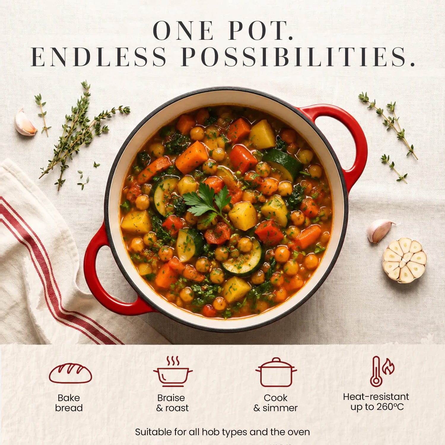 Enamelled Cast Iron Dutch Oven — The One Pot for Slow-Cooked Comfort and Everyday Favorites.