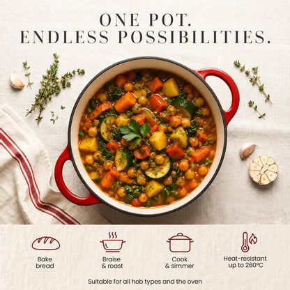 Enamelled Cast Iron Dutch Oven — The One Pot for Slow-Cooked Comfort and Everyday Favorites.